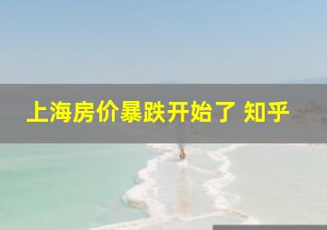 上海房价暴跌开始了 知乎